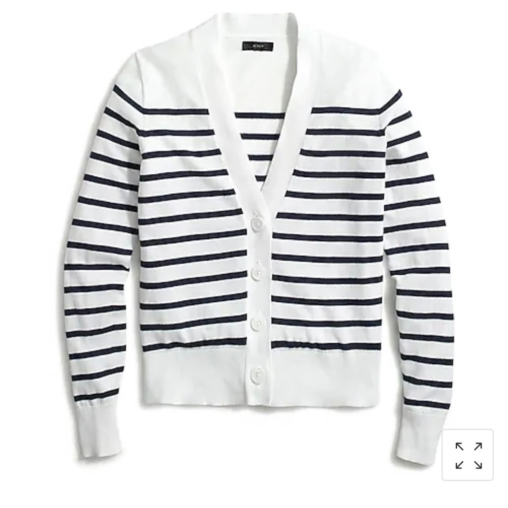New J Crew striped cotton cardigan